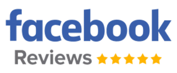 Facebook Reviews logo with five gold stars for Island Dental ratings